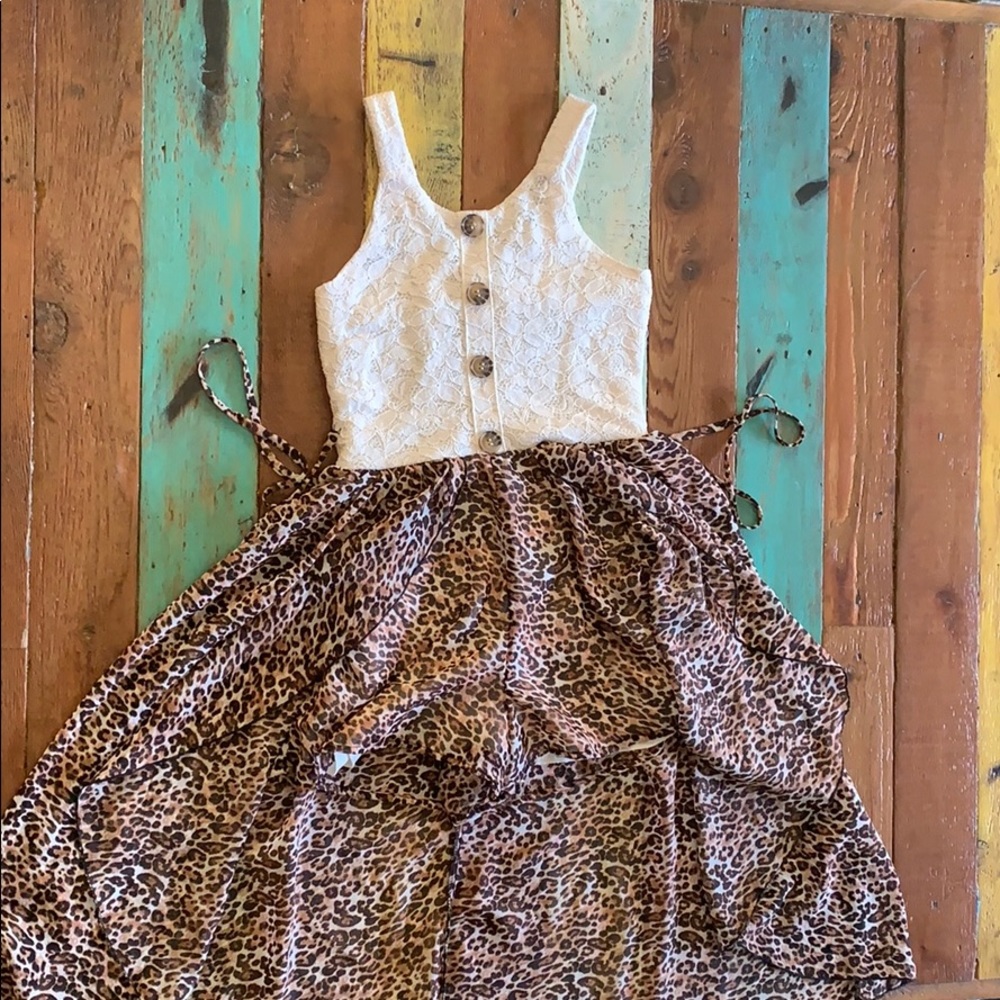 Leopard print dress with shorts attached